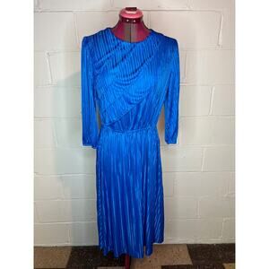 dress striped knit blue